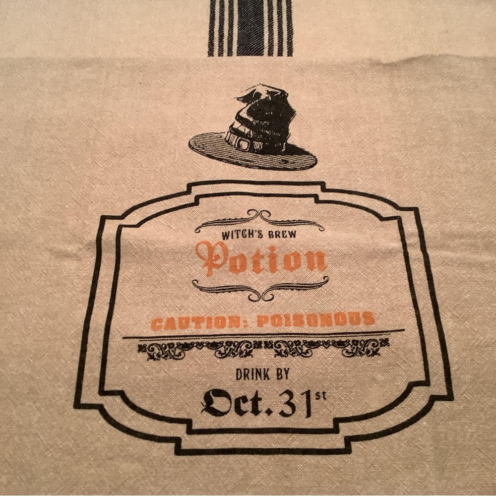 Halloween 2 Kitchen Tea Towels Witches Brew Potion Witch Crafters 100% Cotton
